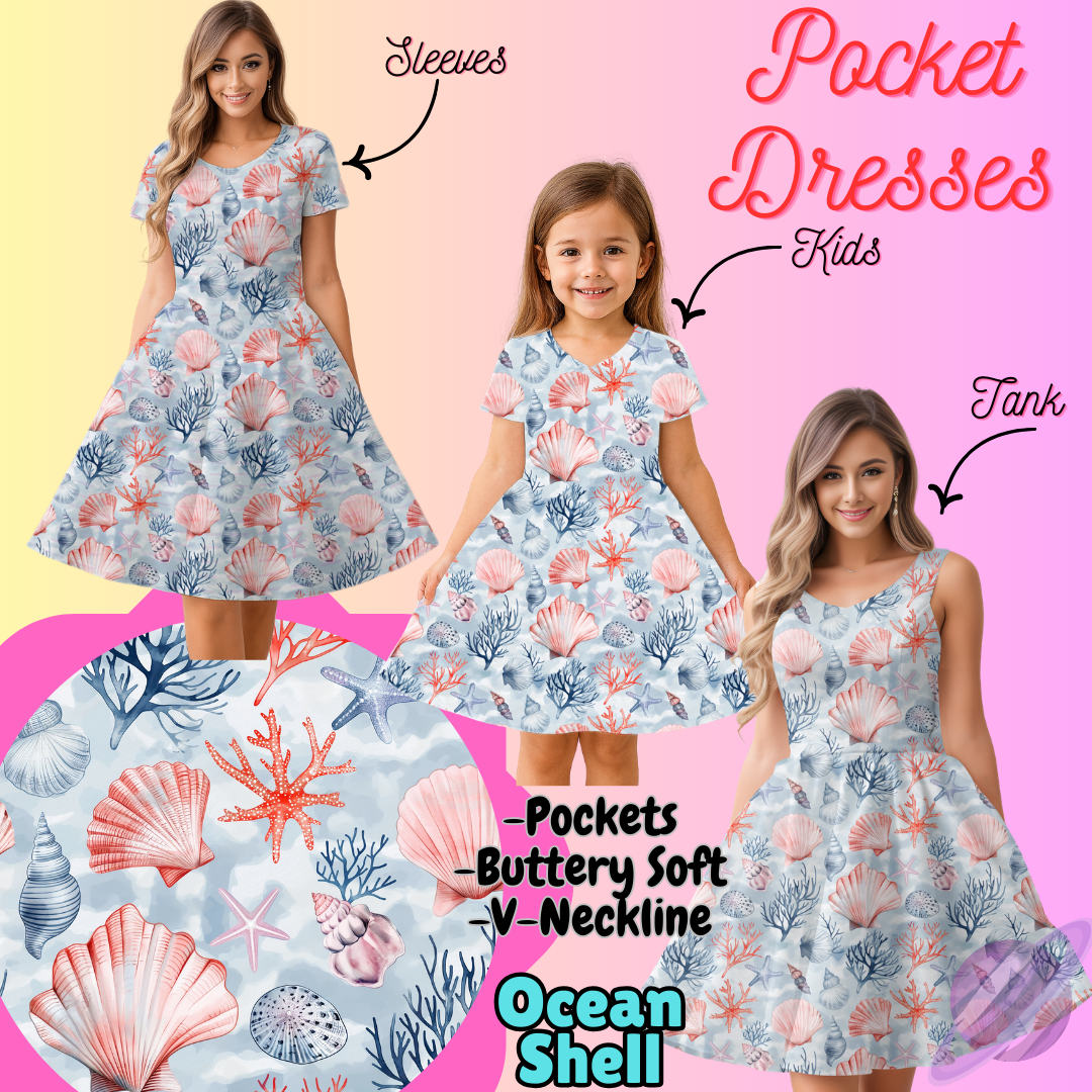OCEAN SHELL-POCKET DRESS PREORDER-CLOSING 3/16