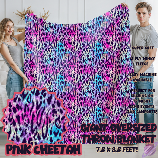 PINK CHEETAH-OVERSIZED THROW 14-PREORDER CLOSING 10/8