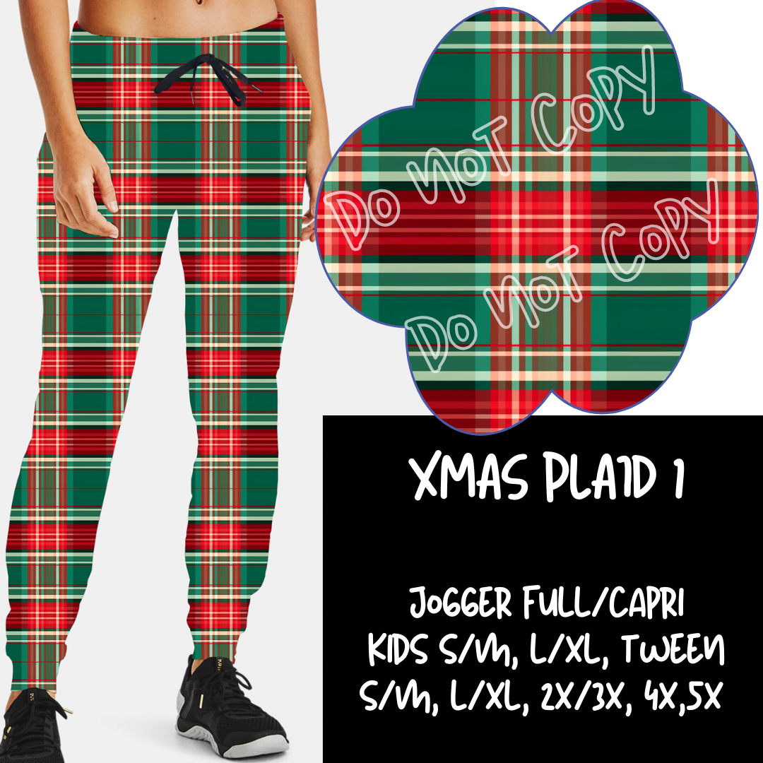 XMAS PLAID 1 - HOLIDAY RUN 2 - JOGGER/CAPRI PREORDER CLOSING 10/9 ETA MID NOV