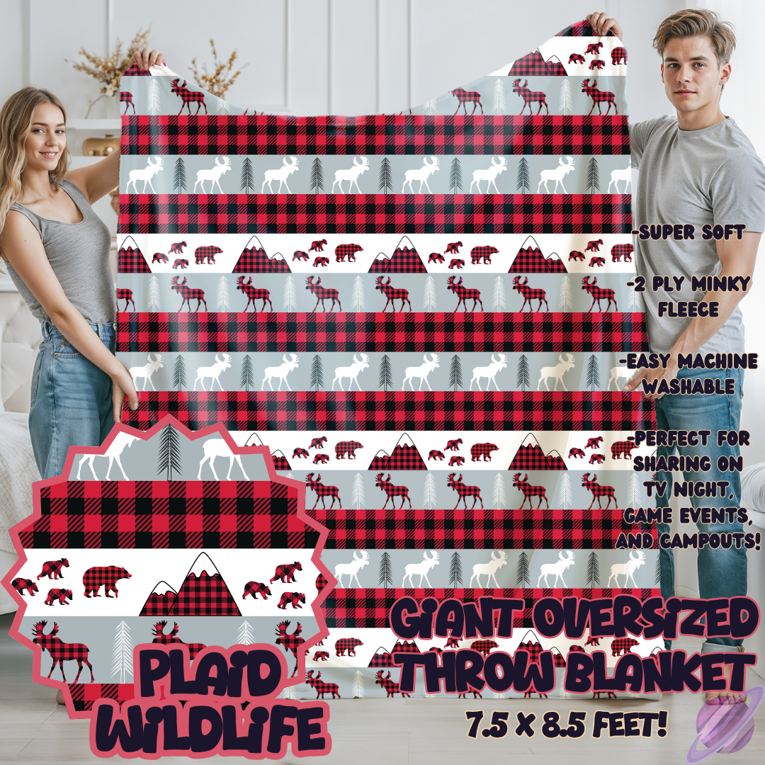 PLAID WILD LIFE-OVERSIZED THROW 14-PREORDER CLOSING 10/8