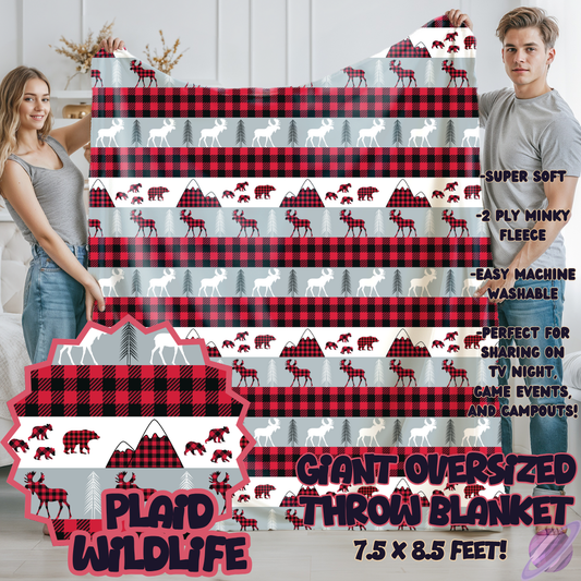 PLAID WILD LIFE-OVERSIZED THROW 14-PREORDER CLOSING 10/8