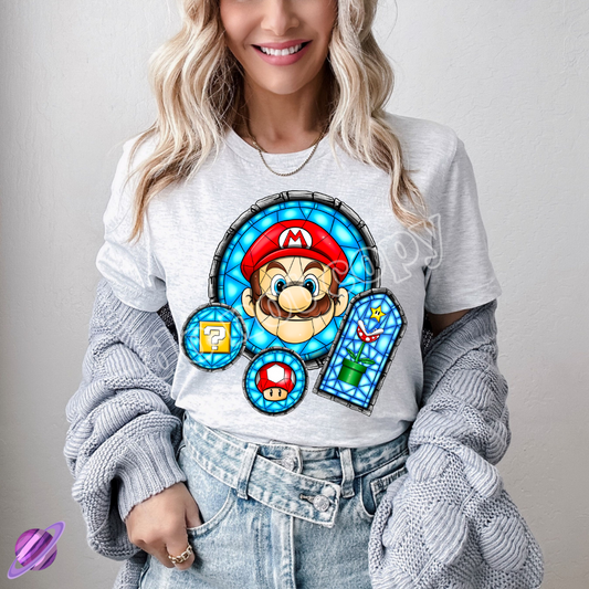 PLUMBER- STAINED GLASS -UNISEX TEE ADULTS/KIDS PREORDER CLOSING 2/26 ETA APRIL