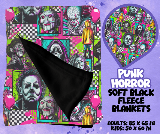 PUNK HORROR - SOFT BLACK FLEECE THROWS RUN 12-PREORDER CLOSING 9/22