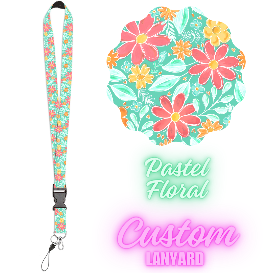 CUSTOM LANYARDS-PASTEL FLORAL- PREORDER CLOSING 11/16 ETA MID DEC