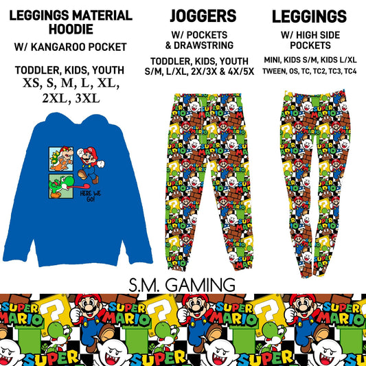 HDT1 - S.M. Gaming Leggings Material Hoodie/Leggings/Full Joggers - Preorder Due 10/25 ETA: Late Dec