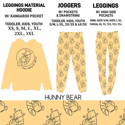 HDT1 - Hunny Bear Leggings Material Hoodie/Leggings/Full Joggers - Preorder Due 10/25 ETA: Late Dec