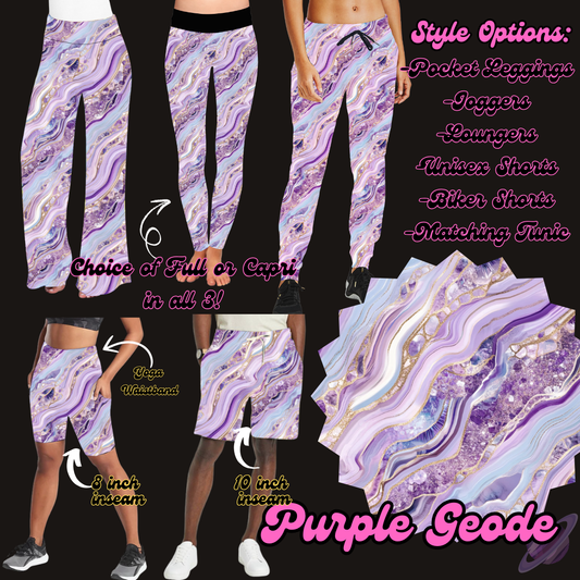 PURPLE GEODE - LEGGING/JOGGER/LOUNGER/SHORTS - PRETTY RUN PREORDER CLOSING 3/21