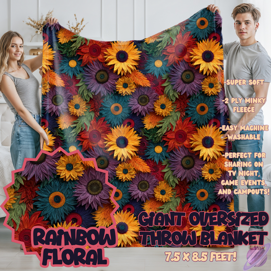 RAINBOW FLORAL-OVERSIZED THROW 14-PREORDER CLOSING 10/8