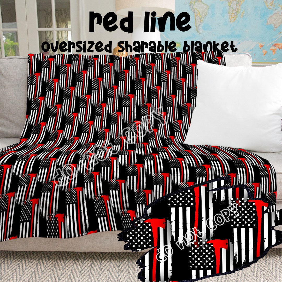 RED LINE- GIANT SHAREABLE THROW BLANKETS PREORDER CLOSING 1/12