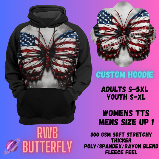 3D ART HOODIE RUN-RWB BUTTERFLY- PREORDER CLOSING 2/16