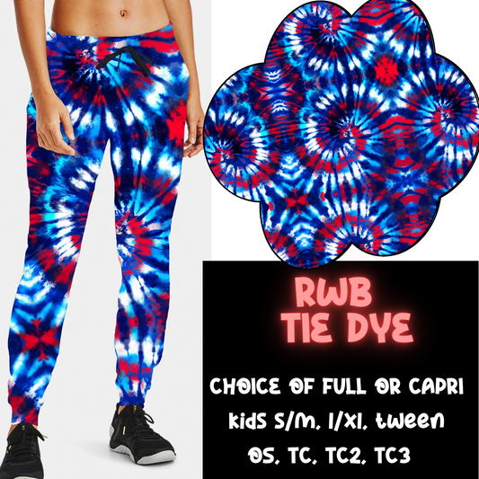 RWB TIE DYE- PATRIOTIC 2 RUN - JOGGER/CAPRI PREORDER CLOSING 4/23 ETA EARLY JUNE