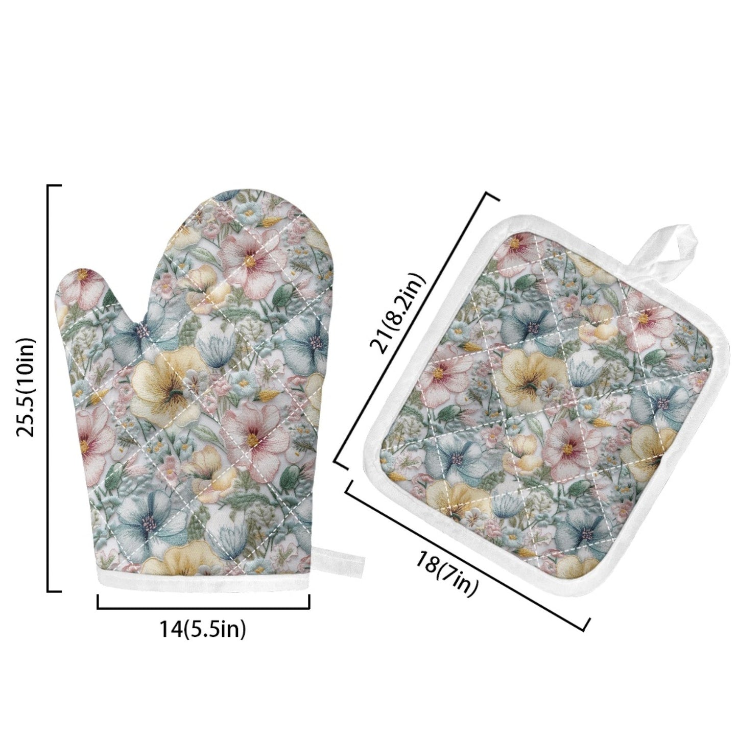 FLORAL EMBROID - OVEN MITTS PREORDER CLOSING 10/29 ETA END DEC/EARLY JAN