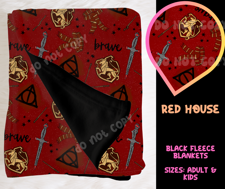 RED HOUSE - SOFT BLACK FLEECE THROW BLANKETS RUN 4- PREORDER CLOSING 4/9