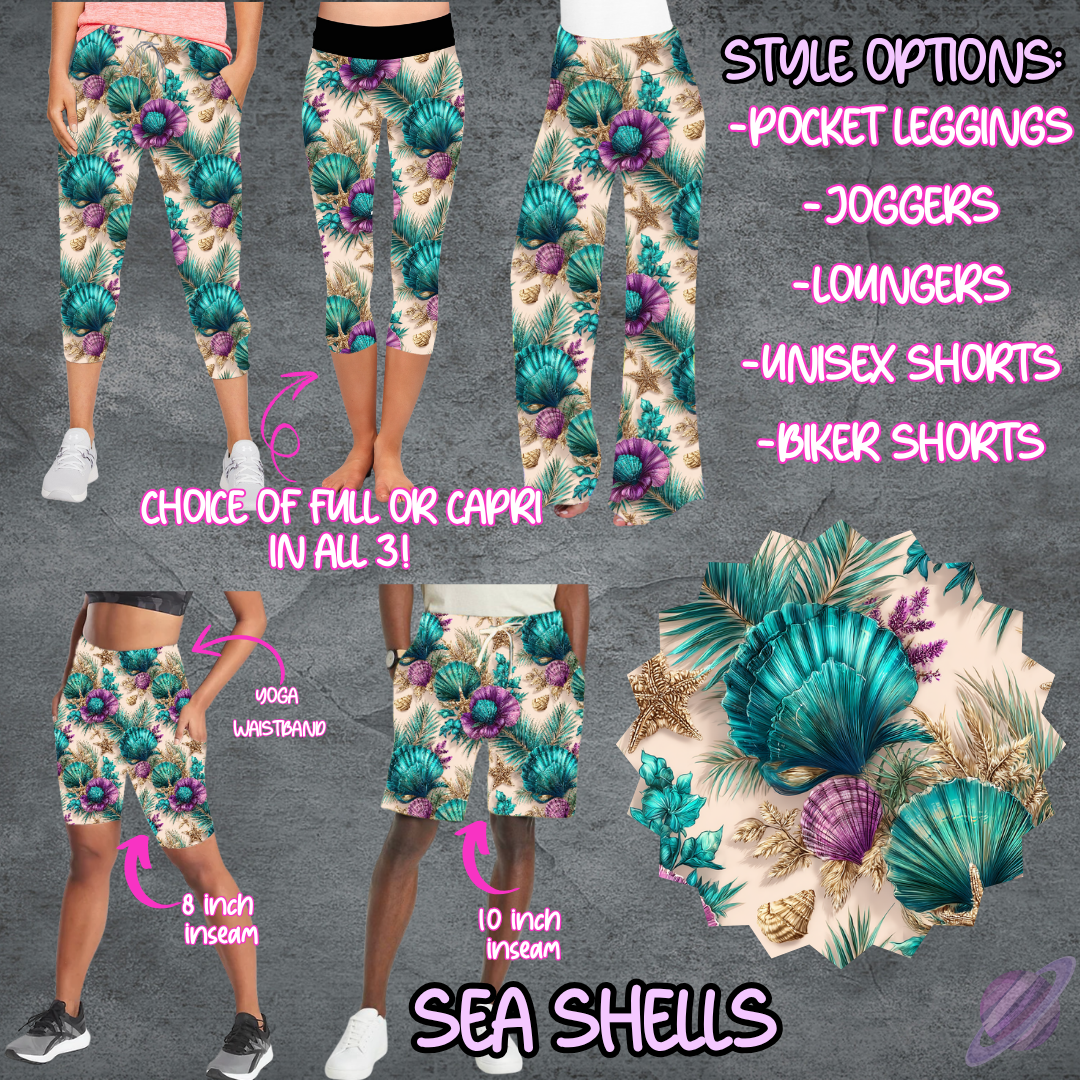 SEA SHELLS - LEGGING/JOGGER/LOUNGER/SHORTS - B107 PREORDER CLOSING 5/25