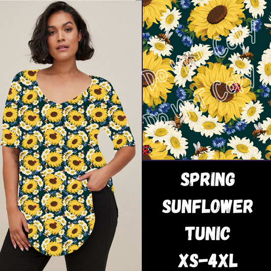 SPRING SUNFLOWER-PPO8 RUN-V-NECK TUNIC PREORDER CLOSING 1/17 ETA APRIL