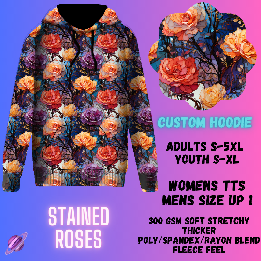 PULLOVER HOODIE RUN 1-STAINED ROSES-PREORDER CLOSING 12/29