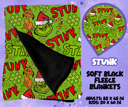 STUNK - SOFT BLACK FLEECE THROWS RUN 12-PREORDER CLOSING 9/22
