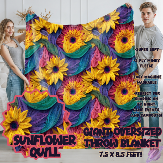 SUNFLOWER QUILL-OVERSIZED THROW 14-PREORDER CLOSING 10/8