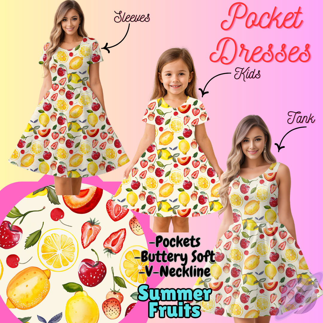 SUMMER FRUITS-POCKET DRESS PREORDER-CLOSING 3/16