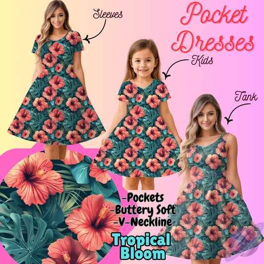 TROPICAL BLOOM-POCKET DRESS PREORDER-CLOSING 3/16