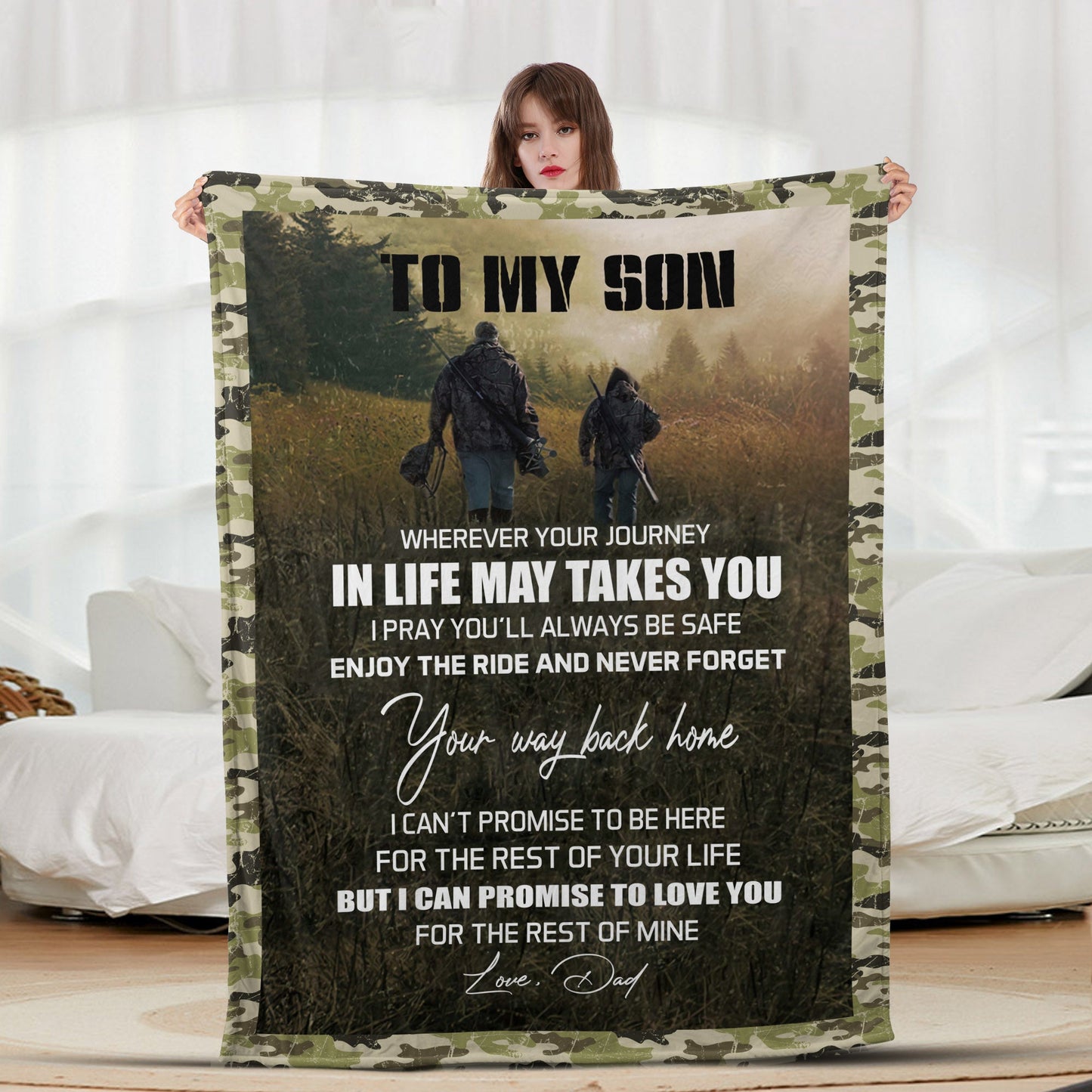 Camo To My Son - Letter Sherpa Blankets- Preorder Closing 9/18- ETA Mid/End Nov