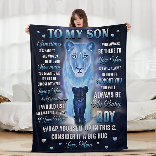 To My Son Light Blue Panther - Letter Sherpa Blankets- Preorder Closing 9/18- ETA Mid/End Nov