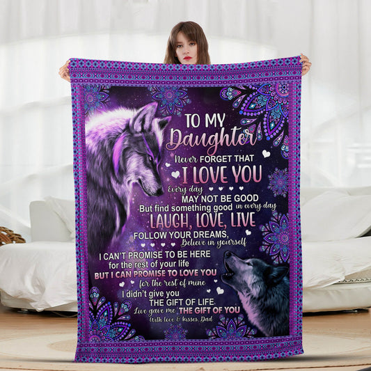 Daughter Purple Wolf - Letter Sherpa Blankets- Preorder Closing 9/18- ETA Mid/End Nov