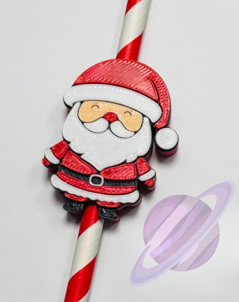 PEACE SANTA- 3D PRINTED STRAW CHARM
