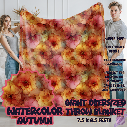 WATERCOLOR AUTUMN-OVERSIZED THROW 14-PREORDER CLOSING 10/8