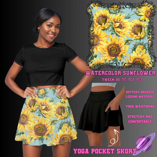 WATERCOLOR SUNFLOWER -SKORT 4 PREORDER CLOSING 2/13