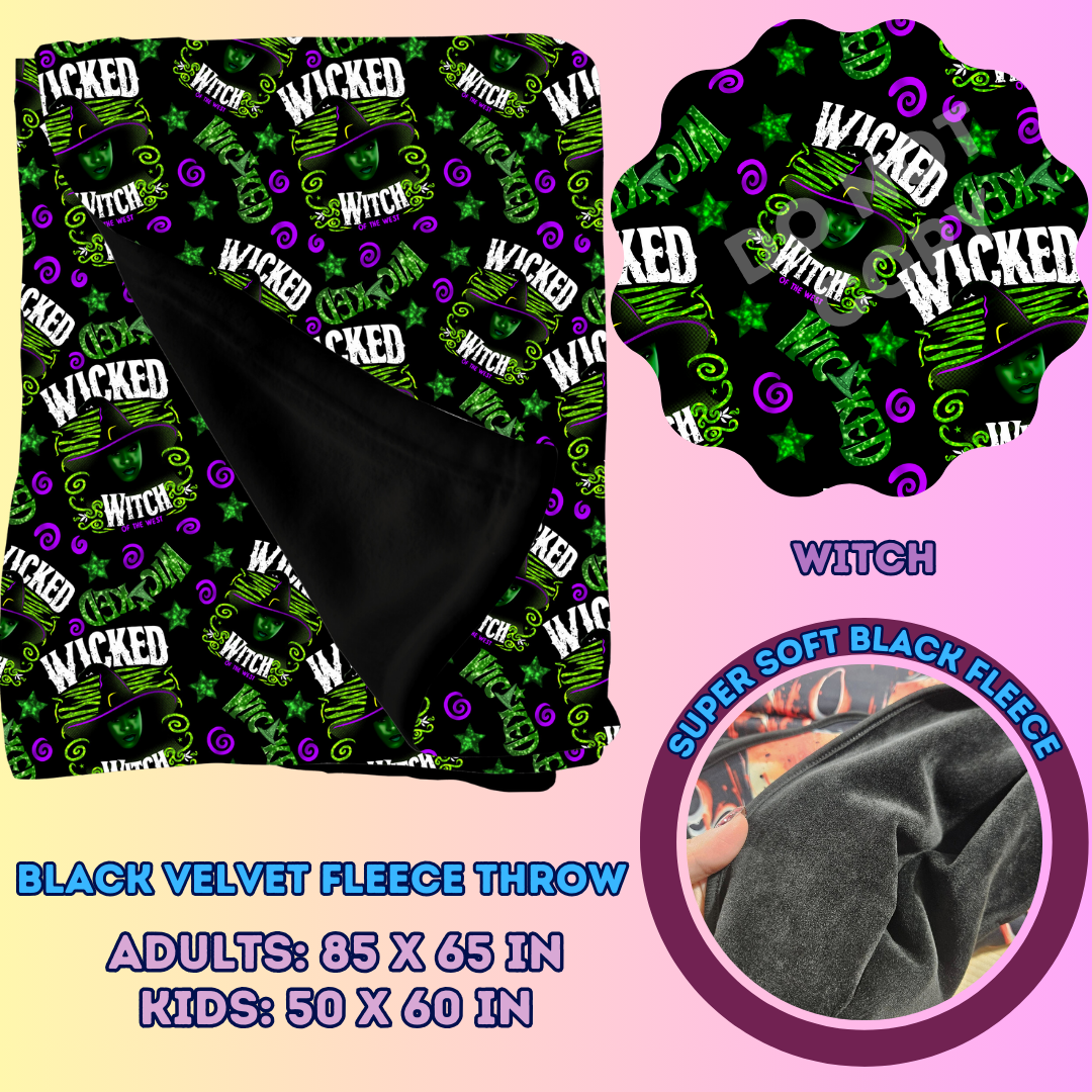 WITCH - SOFT BLACK FLEECE THROWS 7 - PREORDER CLOSING 1/13