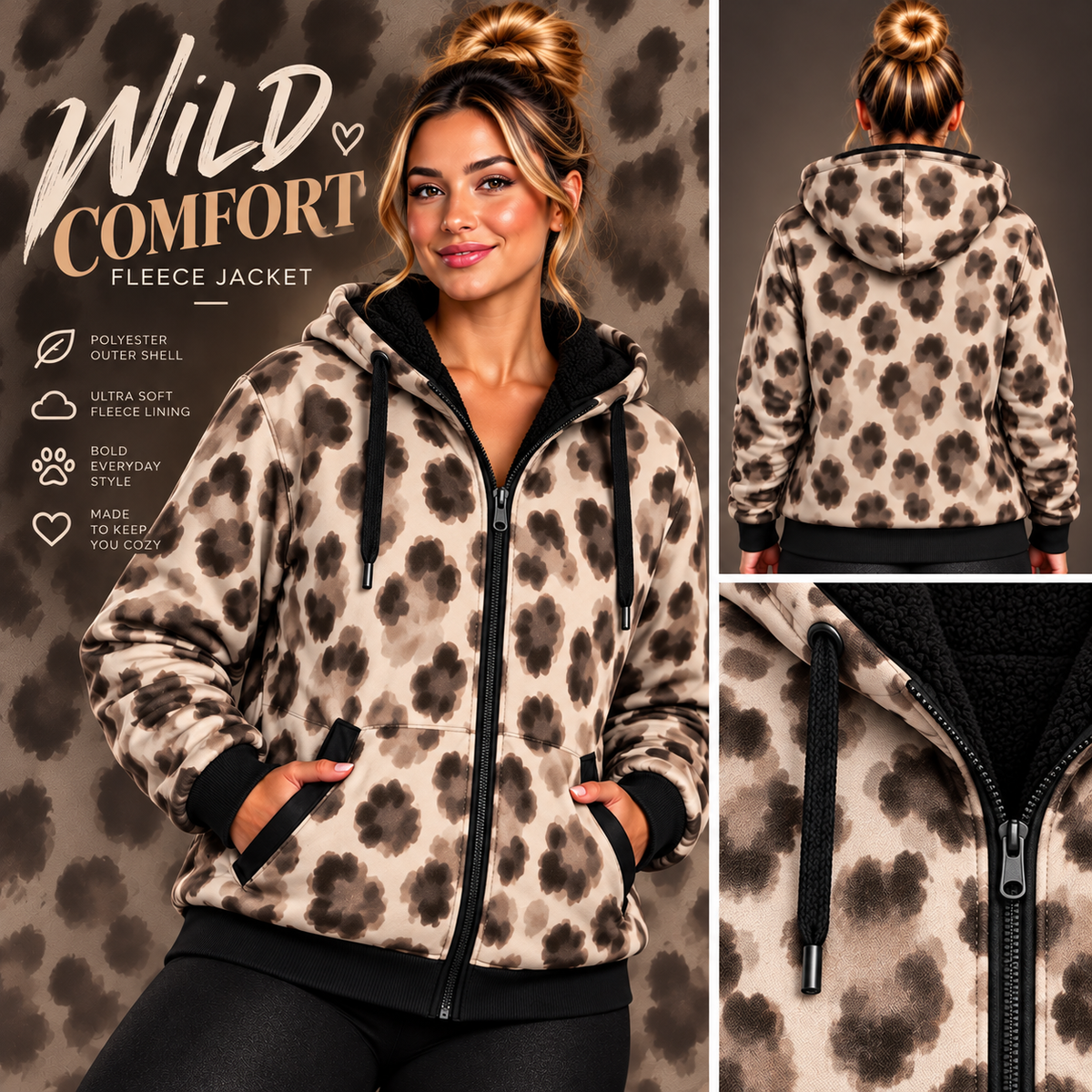 Wild Comfort-FLEECE LINED HOODED JACKET-PREORDER CLOSING 11/9