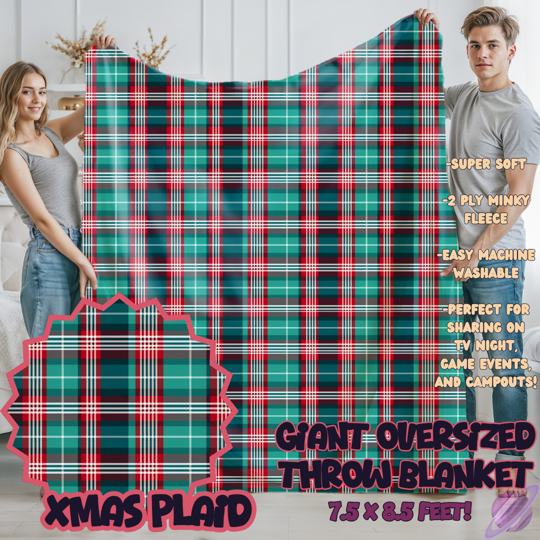 XMAS PLAID-OVERSIZED THROW 14-PREORDER CLOSING 10/8