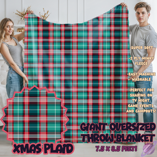 XMAS PLAID-OVERSIZED THROW 14-PREORDER CLOSING 10/8