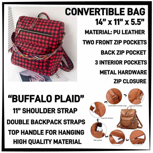 CV1B - Buffalo Plaid Convertible Bag - Preorder ETA: Mid-Dec