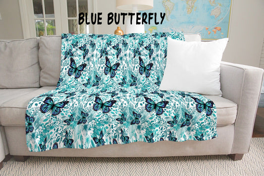 BLUE BUTTERFLY- GIANT SHAREABLE THROW BLANKETS PREORDER CLOSING 1/12