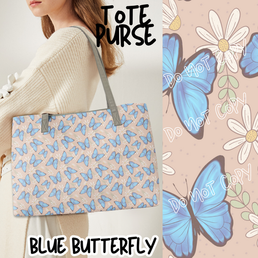 BAG RUN 2 - BLUE BUTTERFLY - TOTE PURSE - PREORDER CLOSING 8/29 ETA END OF OCT/EARLY NOV