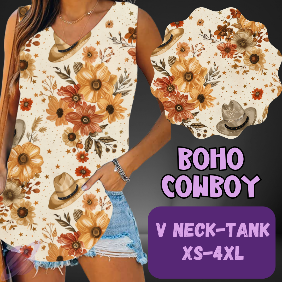 BOHO COWBOY-PATTERN PANEL OUTFIT RUN-SOFT CLOSE 7/10 HARD CLOSE 7/12