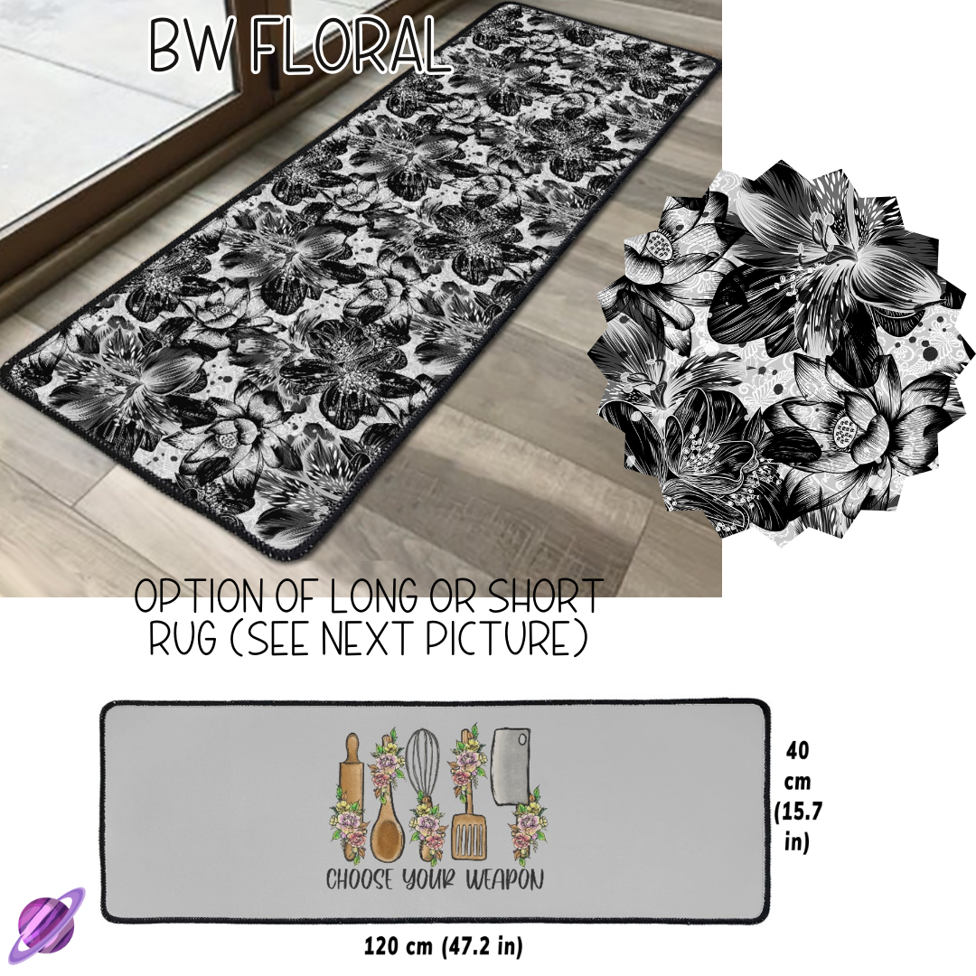 BW FLORAL- SHORT/LONG FLOOR MAT PREORDER CLOSING 1/14