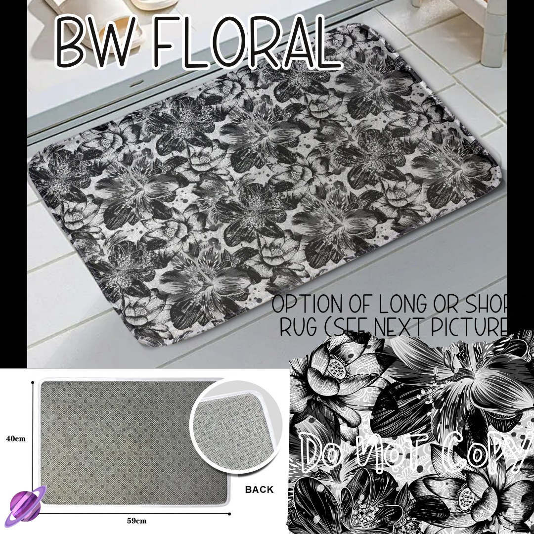 BW FLORAL- SHORT/LONG FLOOR MAT PREORDER CLOSING 1/14