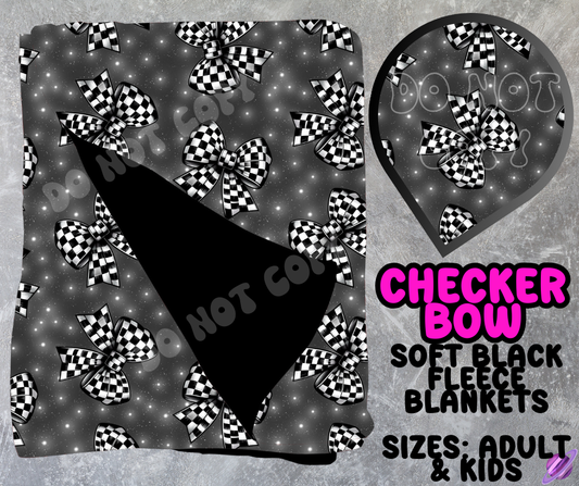 CHECKER BOW - SOFT BLACK FLEECE THROWS 10 - PREORDER CLOSING 5/4