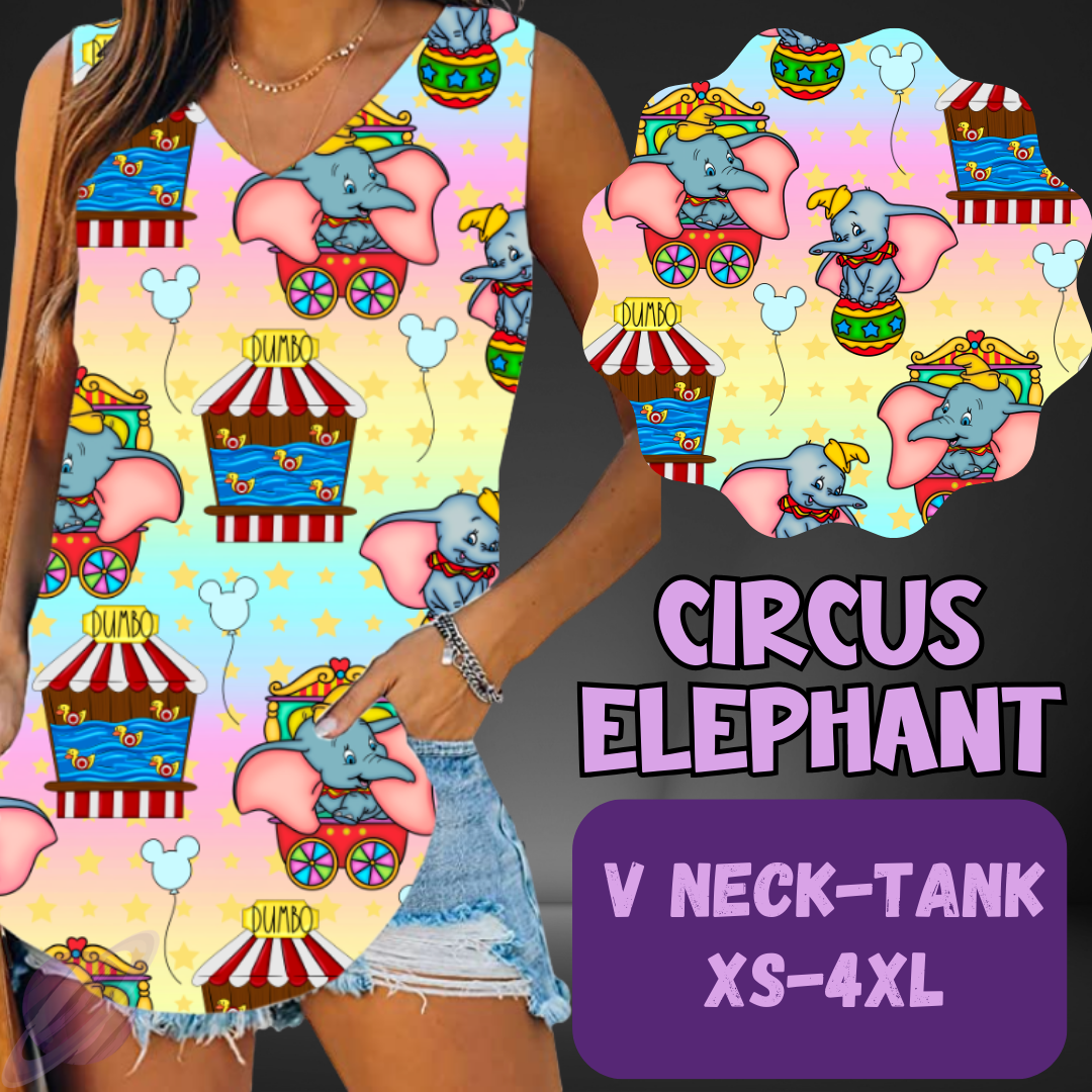 CIRCUS ELEPHANT-PATTERN PANEL OUTFIT RUN-SOFT CLOSE 7/10 HARD CLOSE 7/12