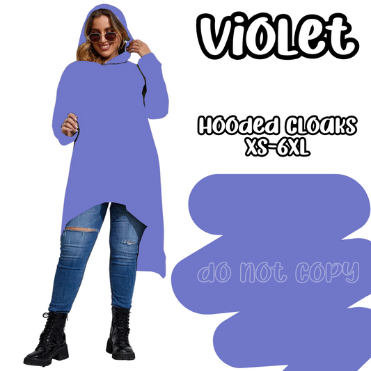 VIOLET - HOODIE CLOAKS ROUND 2 -PREORDER CLOSING 11/11 ETA JANUARY