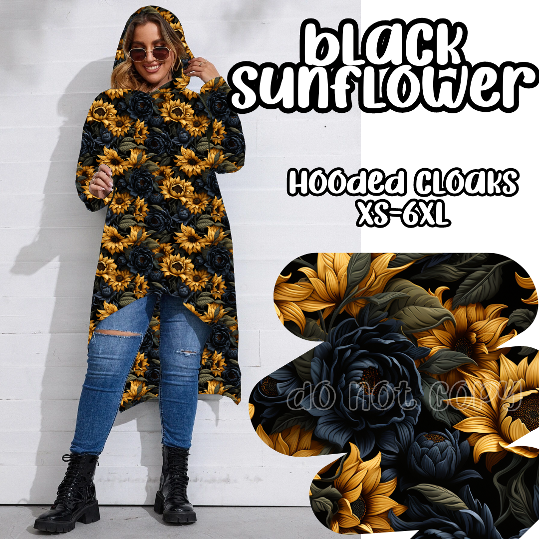 BLACK SUNFLOWER - HOODIE CLOAKS ROUND 2 -PREORDER CLOSING 11/11 ETA JANUARY