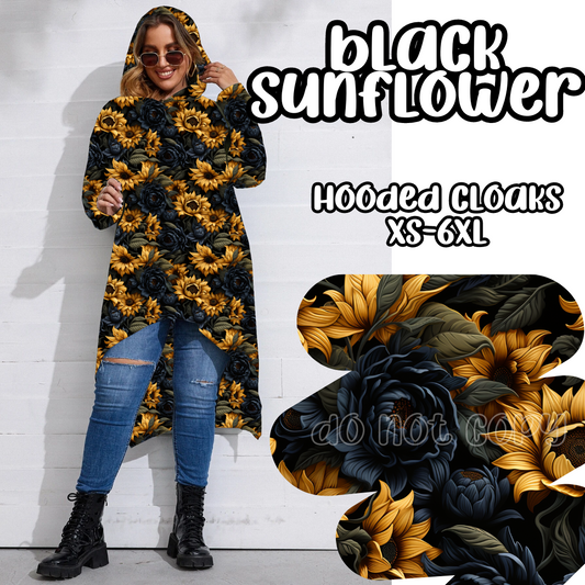 BLACK SUNFLOWER - HOODIE CLOAKS ROUND 2 -PREORDER CLOSING 11/11 ETA JANUARY