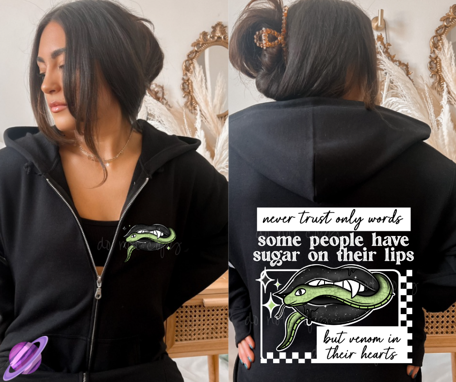 VENOM IN THEIR HEARTS- HEAVY COTTON FRONT ZIP UNISEX HOODIE PREORDER CLOSING 1/3