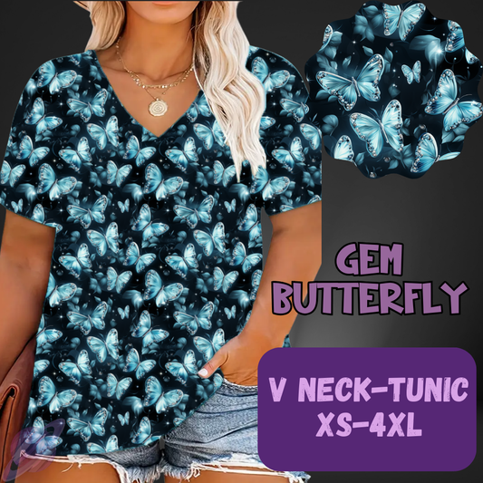 GEM BUTTERFLY - V-NECK TUNIC - PATTERN PANEL & TOPS PREORDER CLOSING 5/23