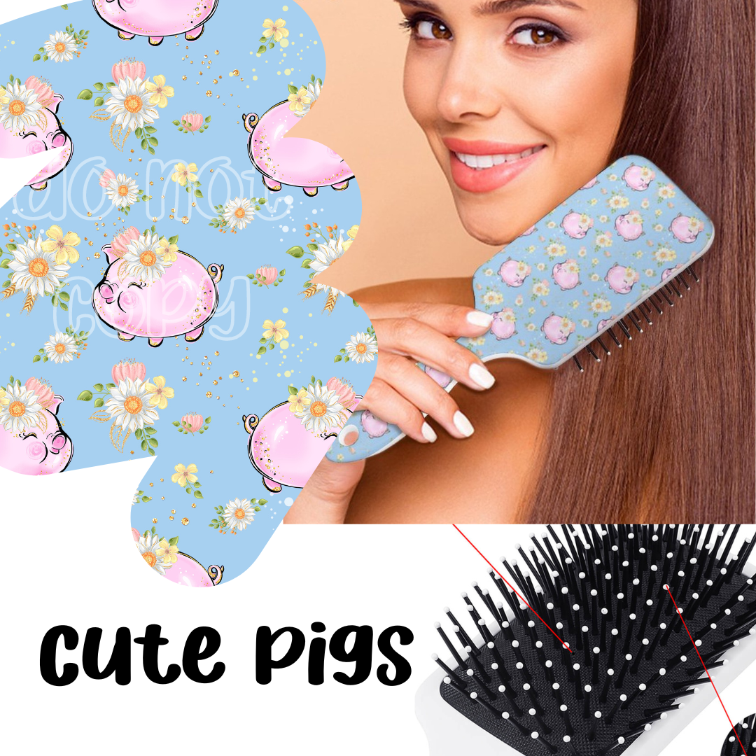 CUTE PIGS - CUSTOM HAIR BRUSHES - PREORDER CLOSING 11/8 ETA EARLY DEC