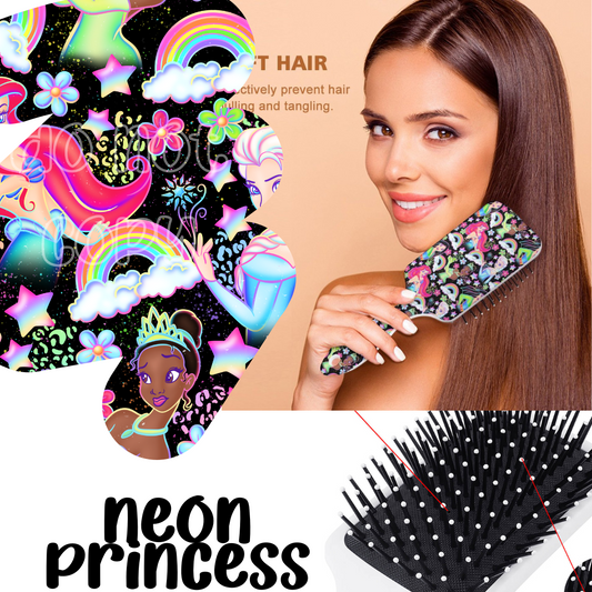 NEON PRINCESS - CUSTOM HAIR BRUSHES - PREORDER CLOSING 11/8 ETA EARLY DEC