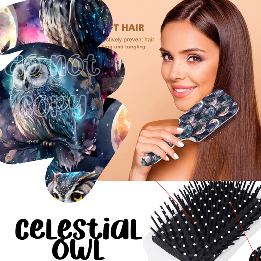 CELESTIAL OWL - CUSTOM HAIR BRUSHES - PREORDER CLOSING 11/8 ETA EARLY DEC